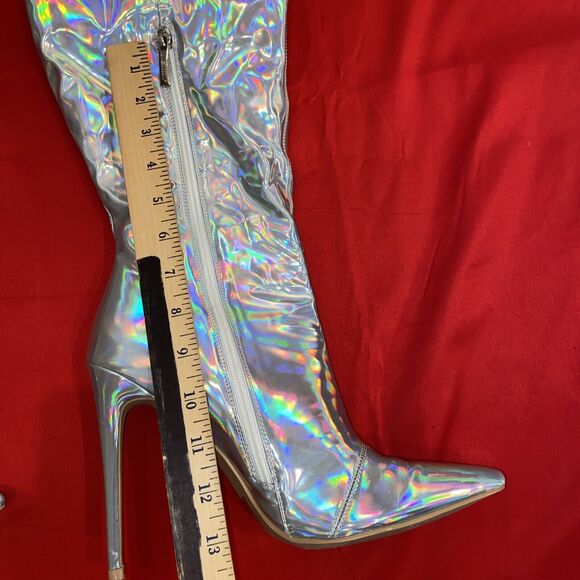 Cape Robbin Bemilia Holographic Thigh High Boots for Women Over the Knee 9M - Picture 7 of 16